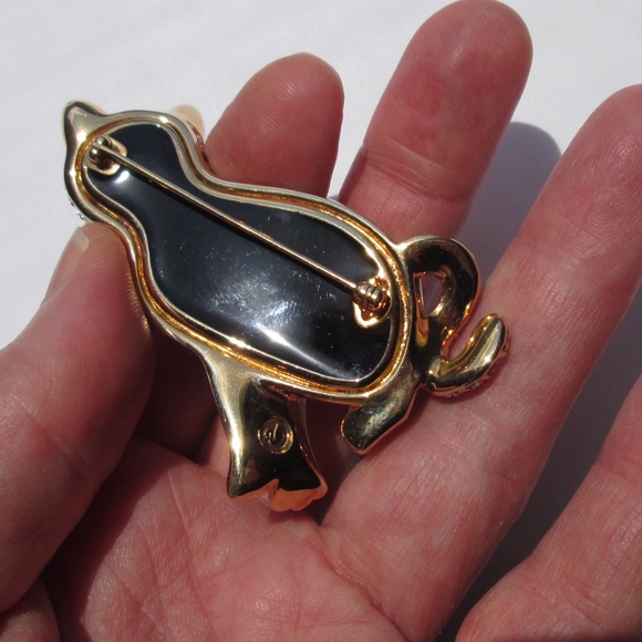 ✨🐱 Swarovski Vintage 1999 Swan Mark Rare Retired Cat Brooch Gold Tone Crystal - Picture 7 of 14